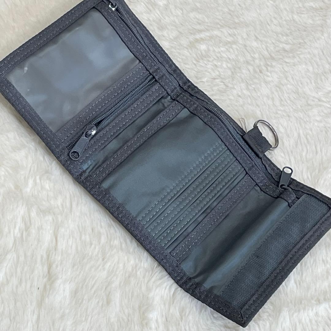 Porter Capsule Gray Bifold Wallet Nylon Compact Card Coins Used