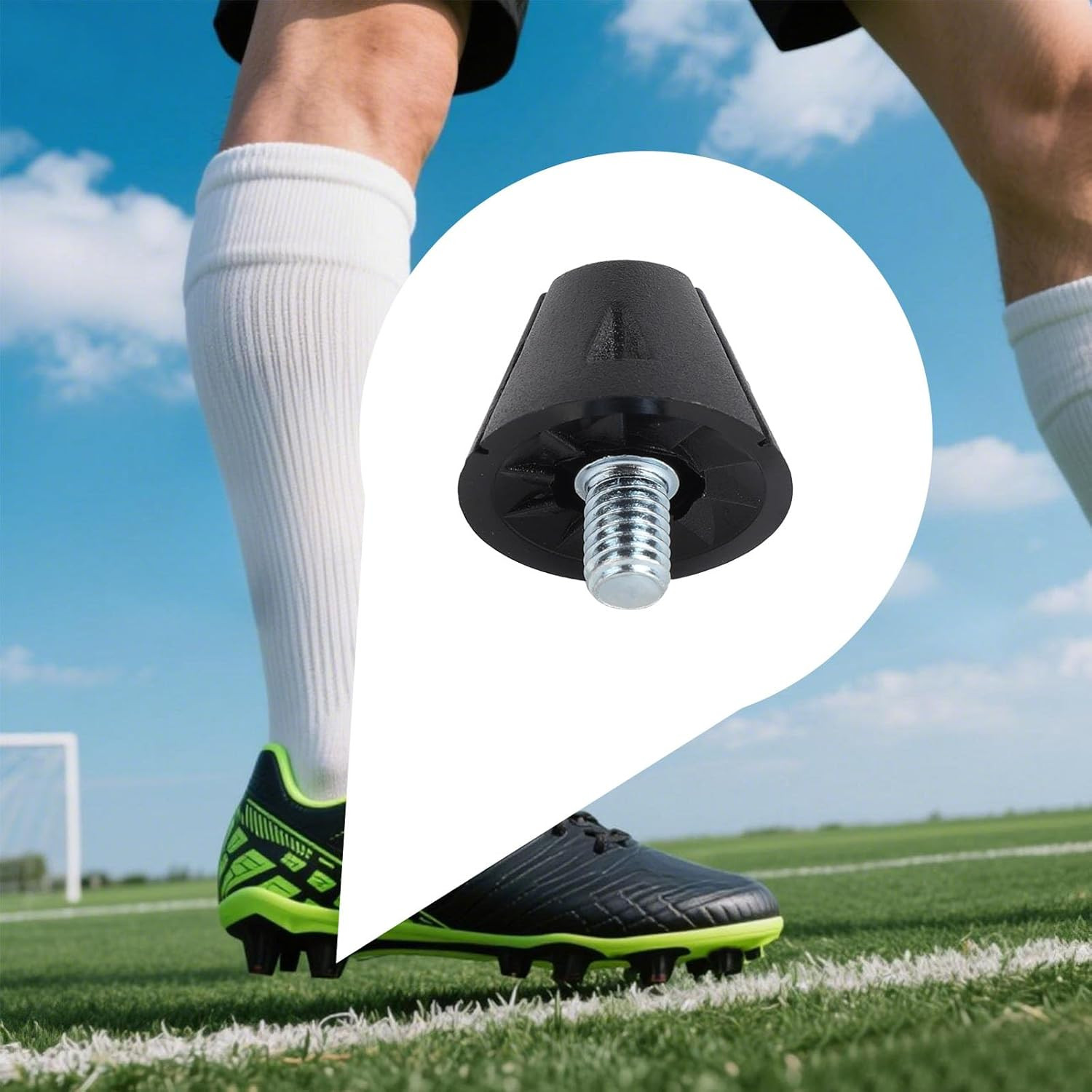 12Pcs Football Boot Studs, 0.51In & 0.63In Plastic Soccer Cleats Replacement Spi
