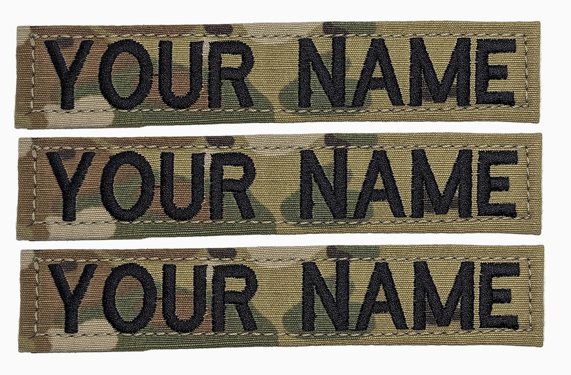 3-Piece OCP Army Name Tape Set with Hook Fastener – Durable Military Standard