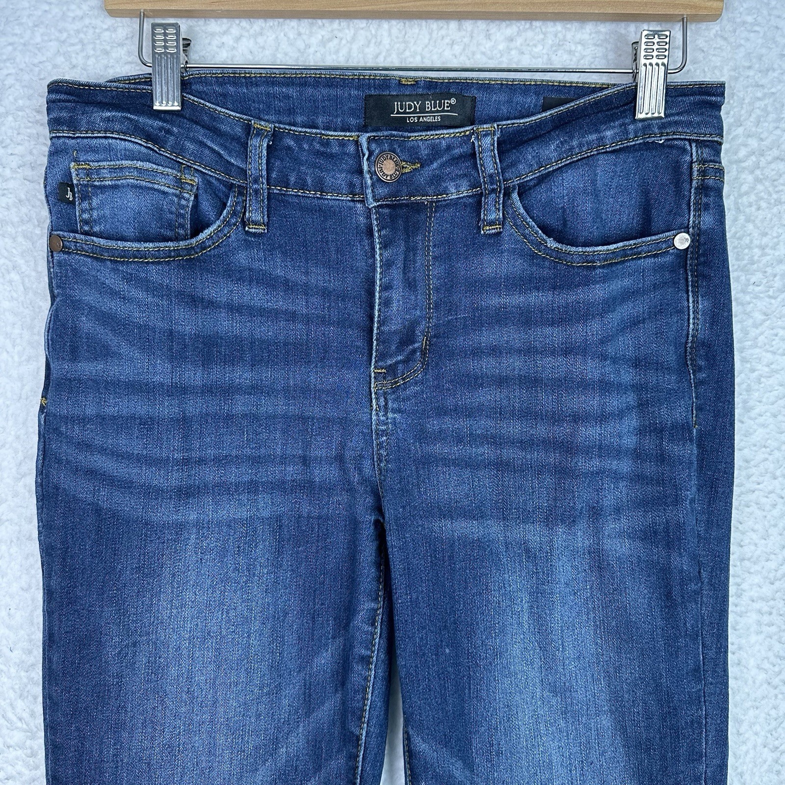 Judy Blue Relaxed Fit Cropped Jeans Womens 29 Medium Wash Stretch Denim Casual