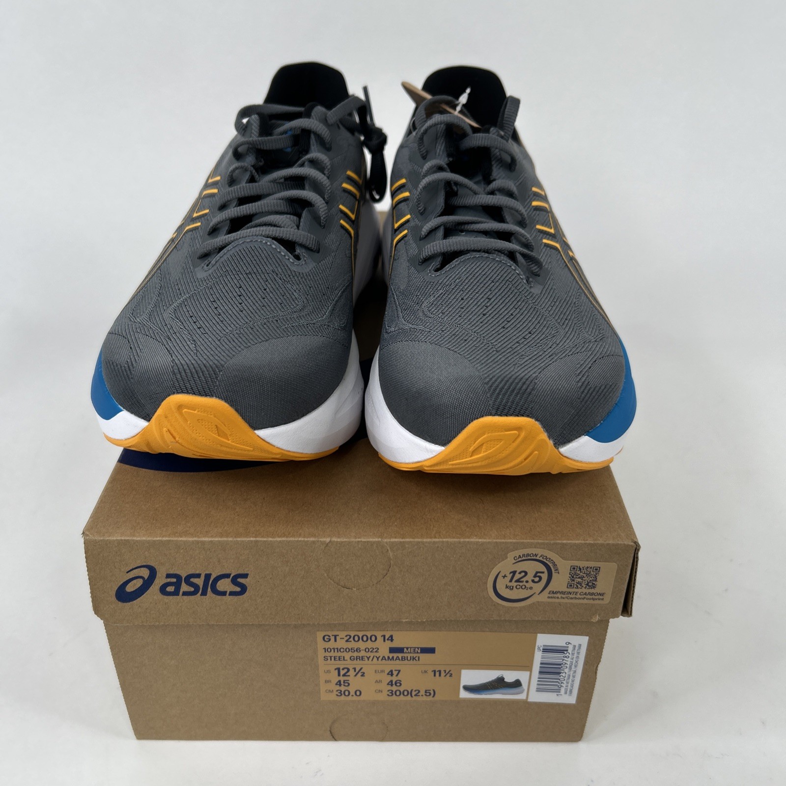 Men’s ASICS GT-2000 Grey/Yamabuki, (1011C056-022) Men’s 12.5