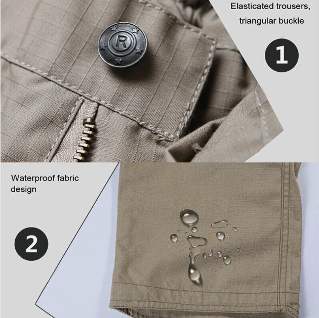 Mens Cargo Pants Work Combat Pants Outdoor Hiking Waterproof Trousers Tactical