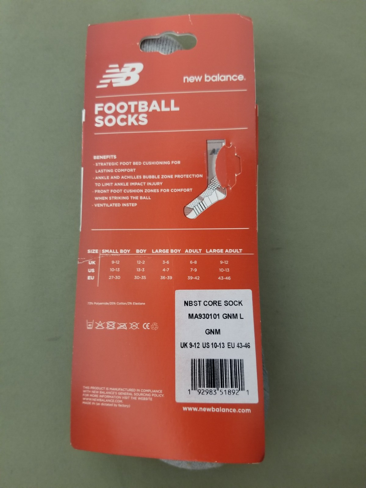 New Balance Soccer Football Crew Socks. 5 Colors To Choose.