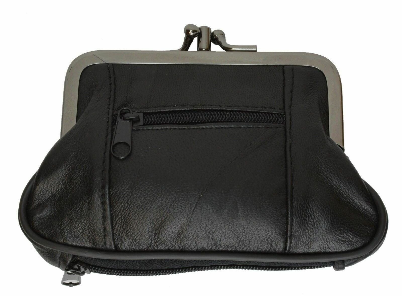 WOMEN’S COIN PURSE SIZE DOUBLE FRAME WITH 2 ZIPPER CHANGE PURSE 5″ x 3 3/16″
