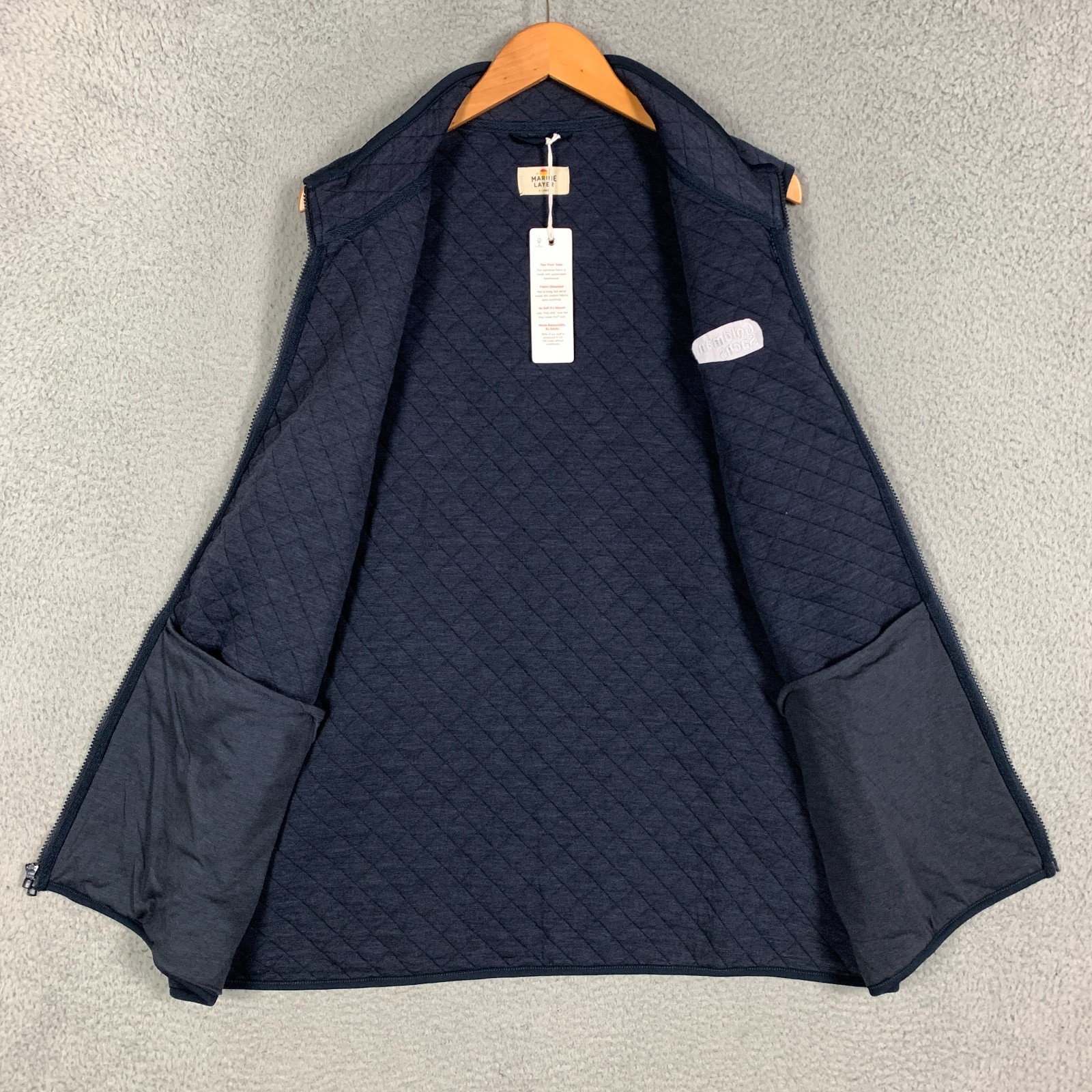 Marine Layer Goldman Sachs Corbet Vest Men’s XL Navy Diamond Quilted NWT $135