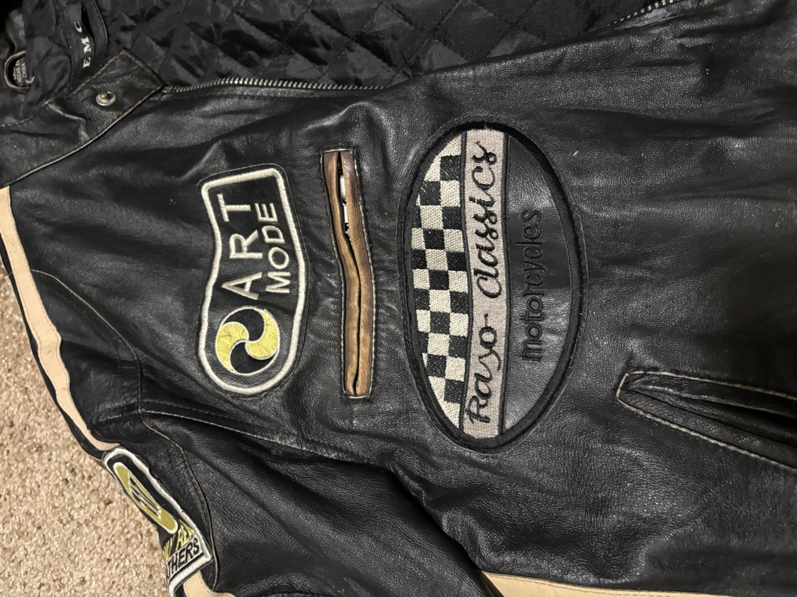 Black leather biker jacket with patches #biker #leatherjacket