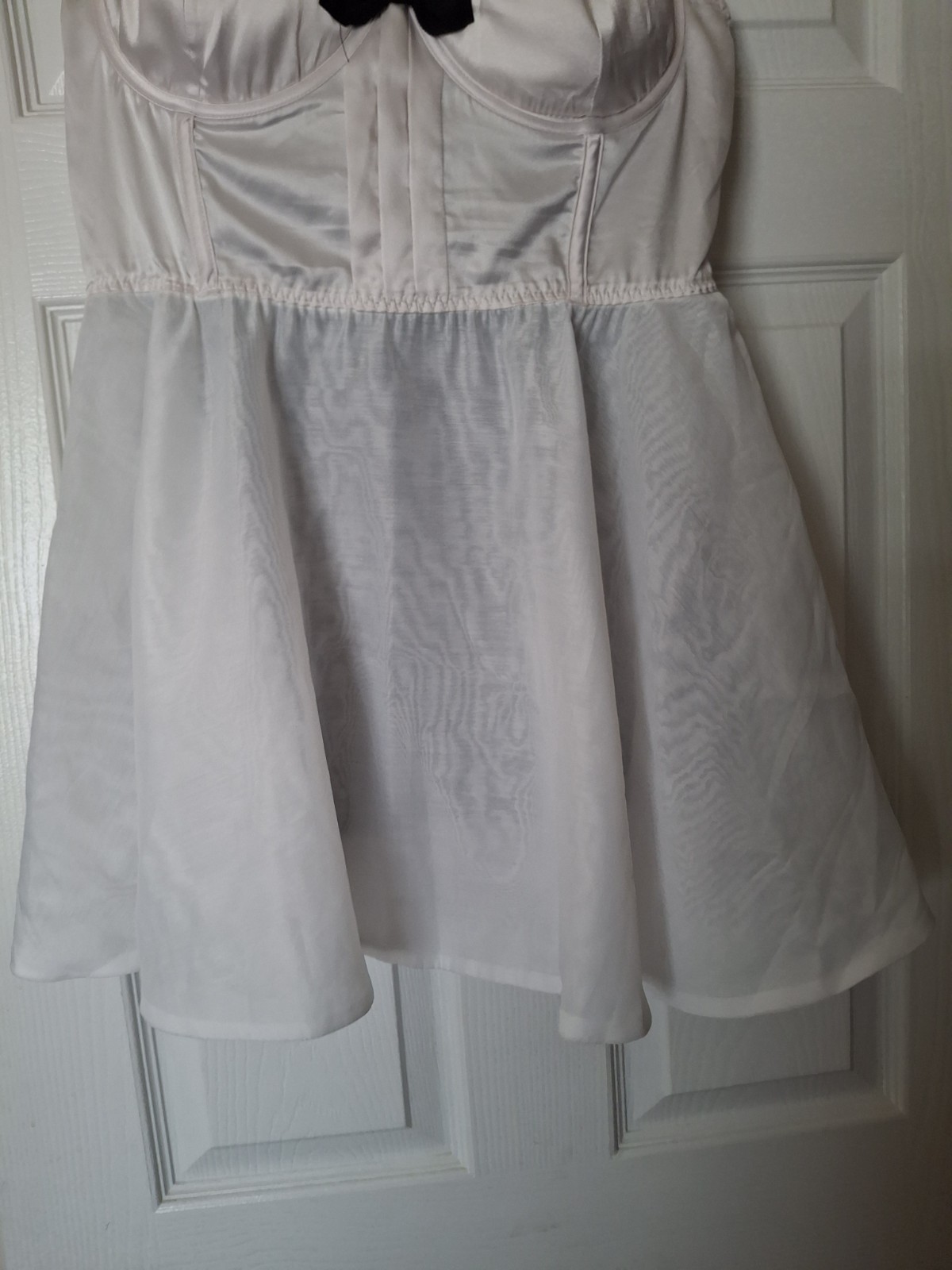 Victoria’s Secret Silk Tuxedo Babydoll Slip Dress XL Sheer Coquette Balletcore