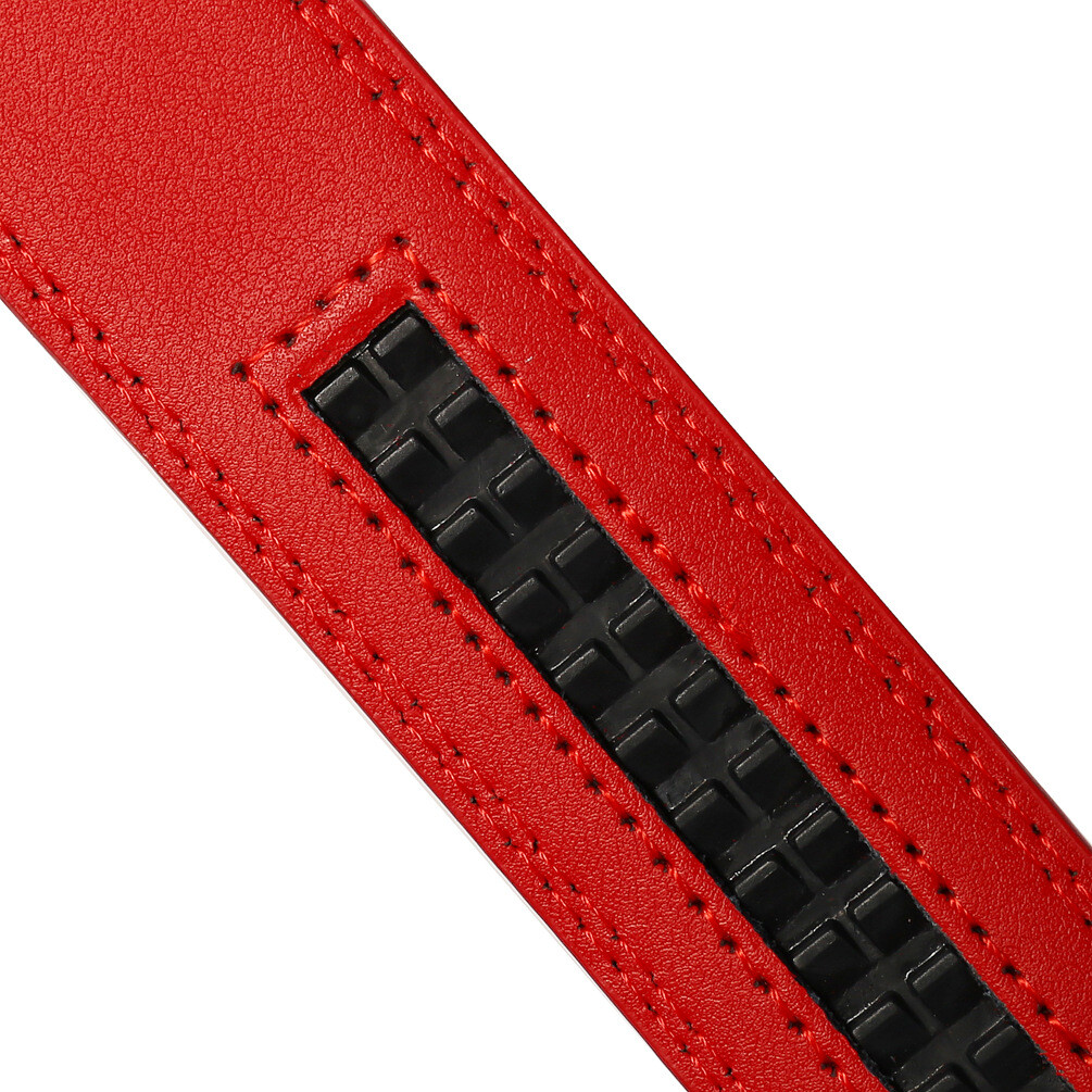 3.1cm Business Men’s Automatic Buckle Belt Multicolor Leather Ratchet Strap Gift