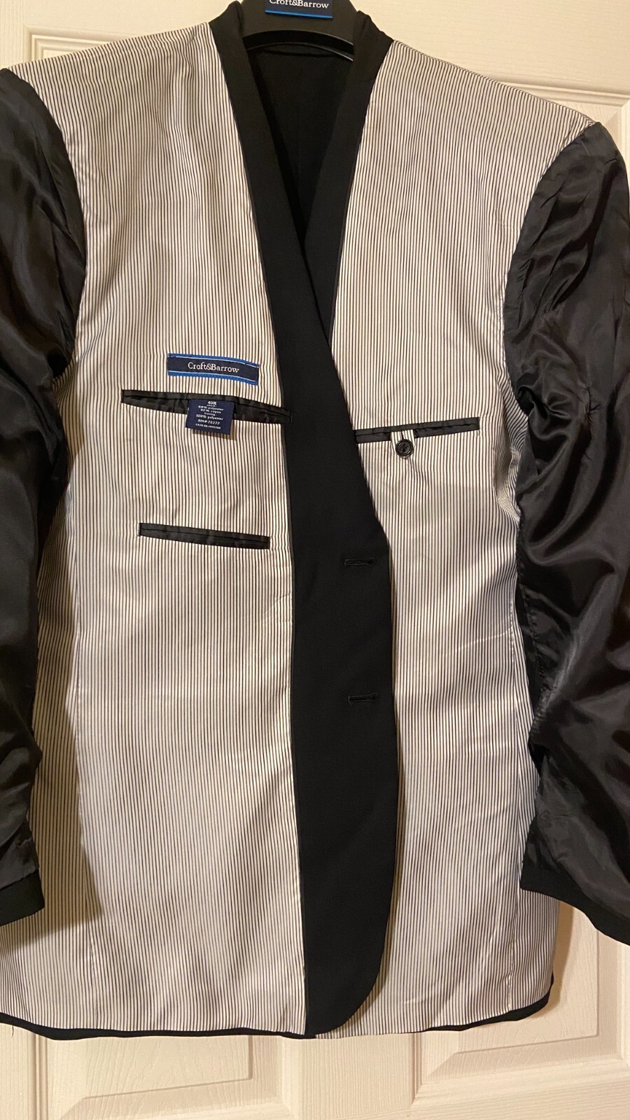 Croft & Barrow Men’s Classic Fit Sport Coat Jacket 40R Black 2-Button Polyester