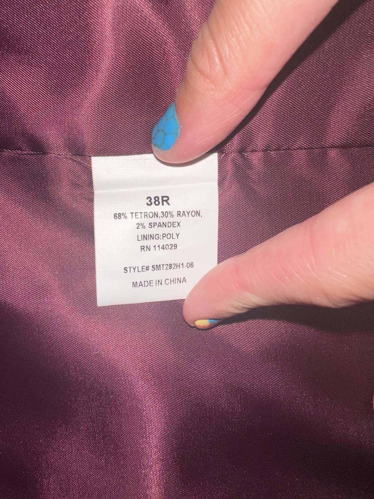 Men’s Burgundy Suit 38R Slim Fit 3 Piece Prom Wedding Formal $395 Retail