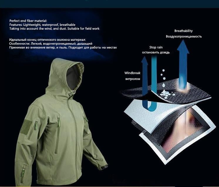 Mens Jacket Winter Military Tactical Waterproof Warm Soft Shell Windbreaker US