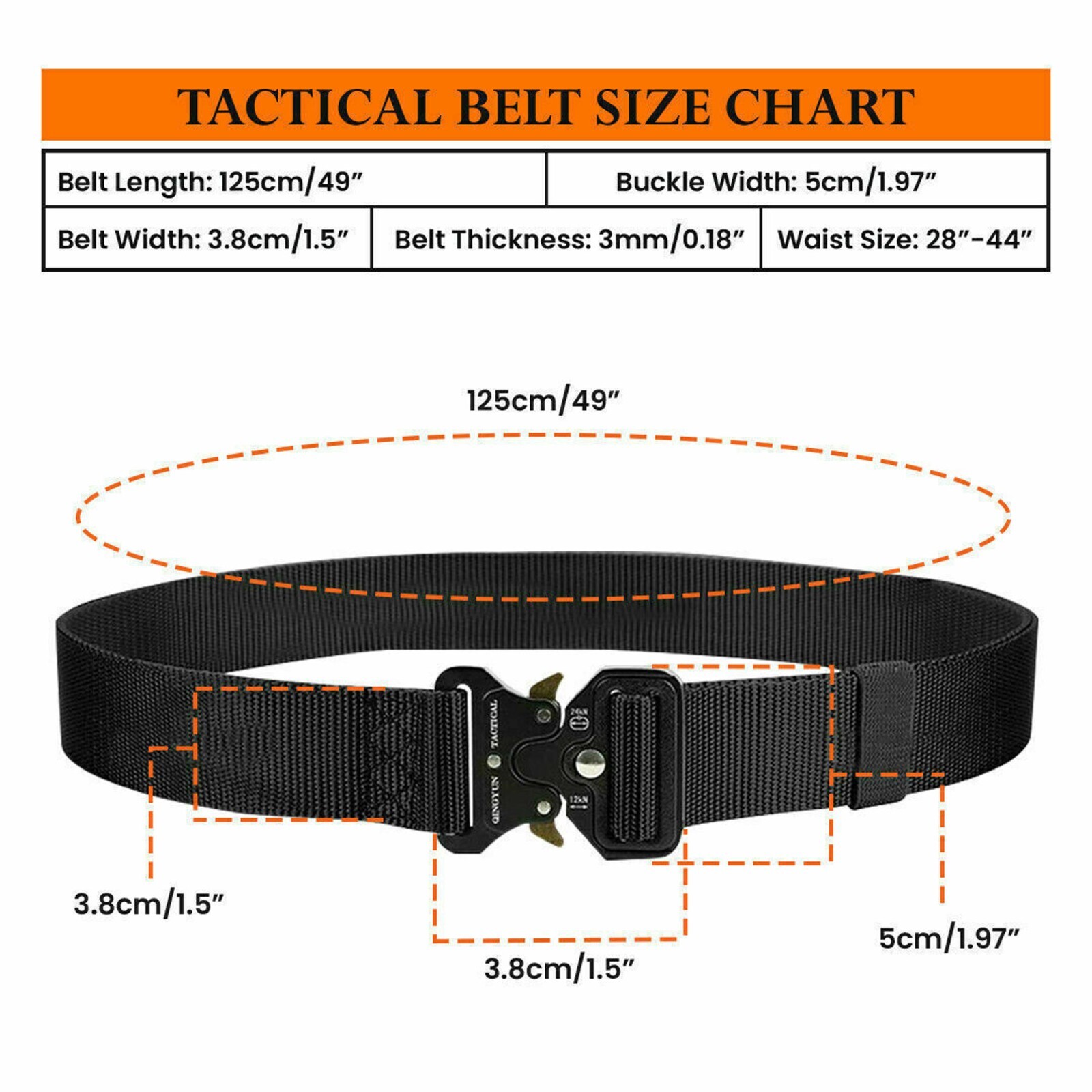 MEN Casual Military Tactical Army Adjustable Quick Release Belts Pants Waistband