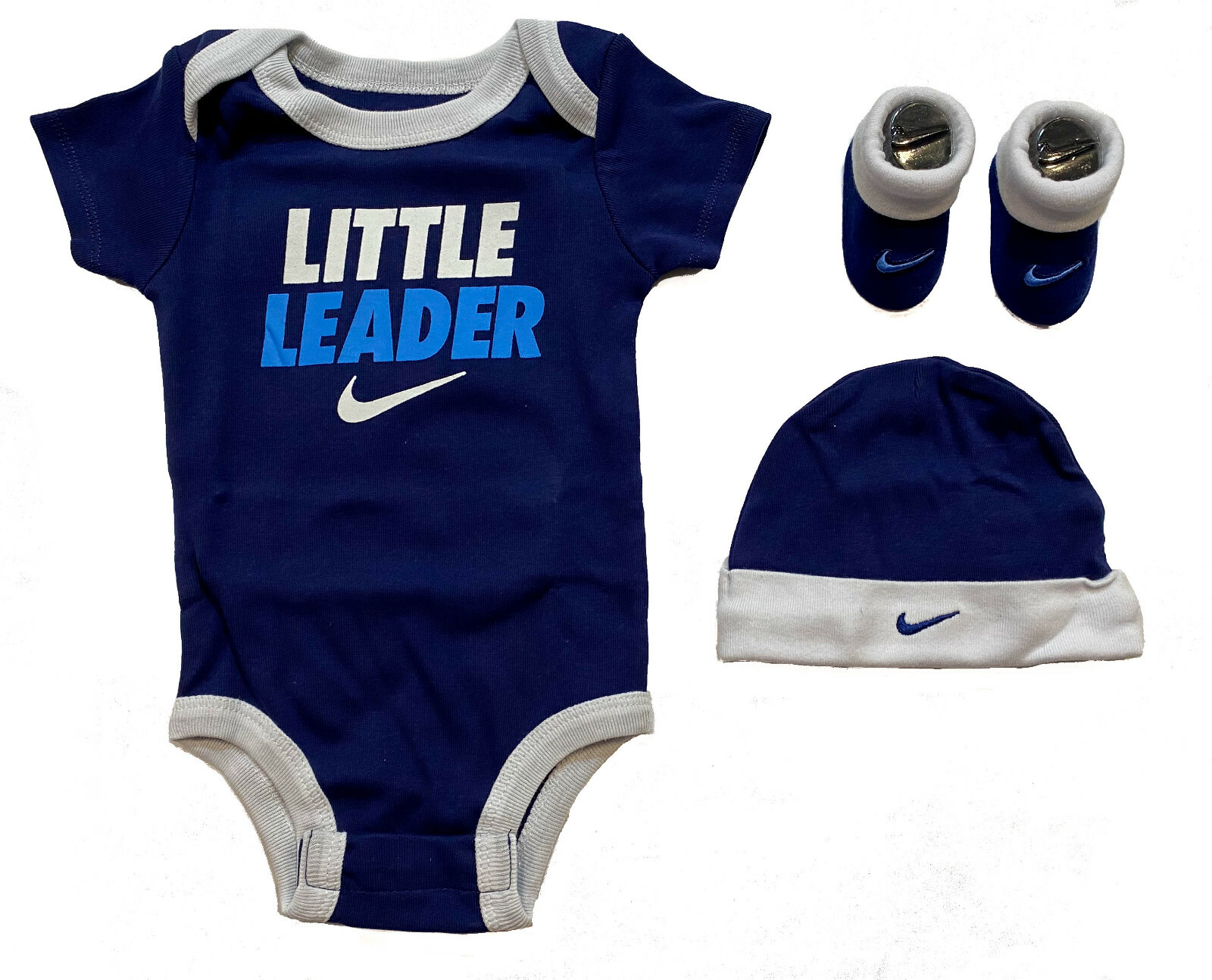 Nike Baby Newborn Boys 3 Piece Set – 0-6 Month – New in Box 100% Cotton