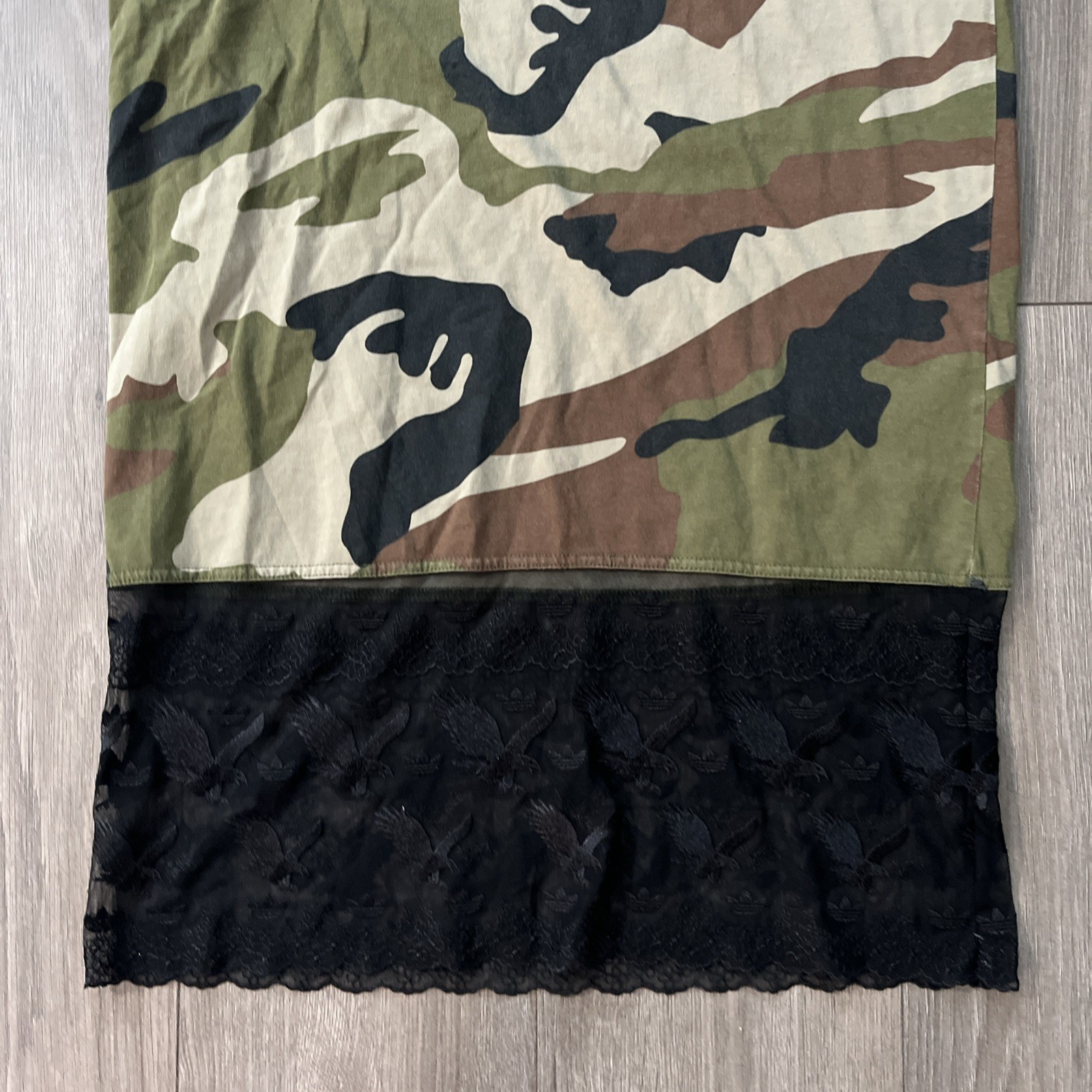 Adidas Dry Clean Only Womens XS Green Camo T Shirt Dress