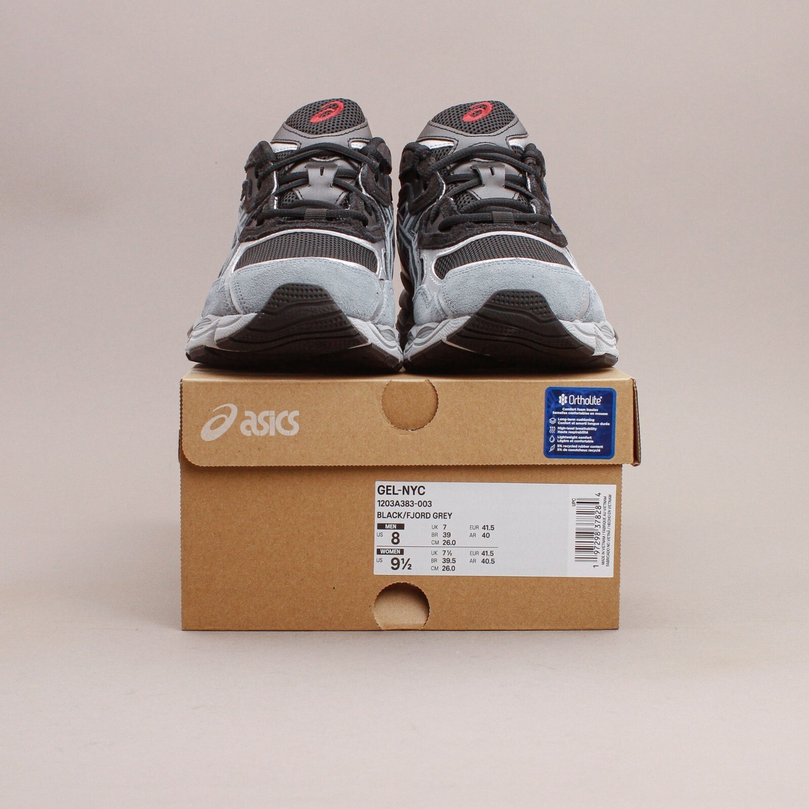 ASICS Sportstyle Gel-NYC Men’s Running Shoes Black/Grey 1203A383-003 Sizes 7-11