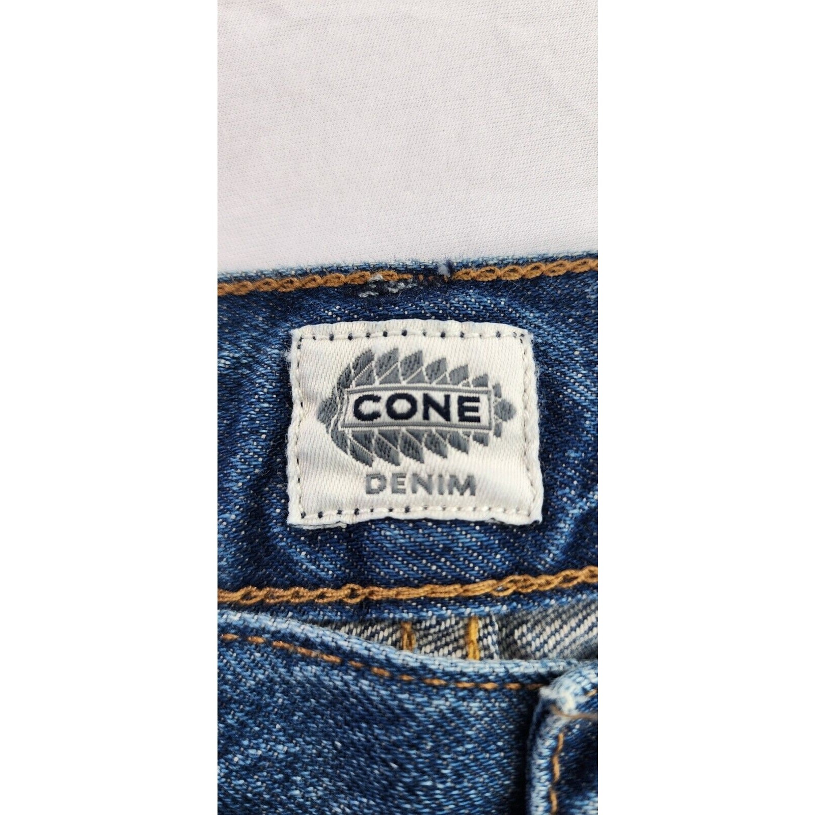 Cone Denim Jeans Womens 28×26 Blue High Rise Straight Leg Y2K Button Fly Casual