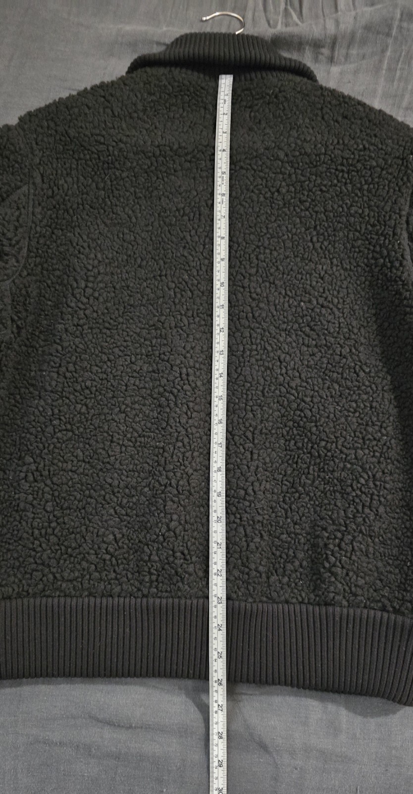 COS Men’s Black Teddy Jacket W/ Funnel Neck