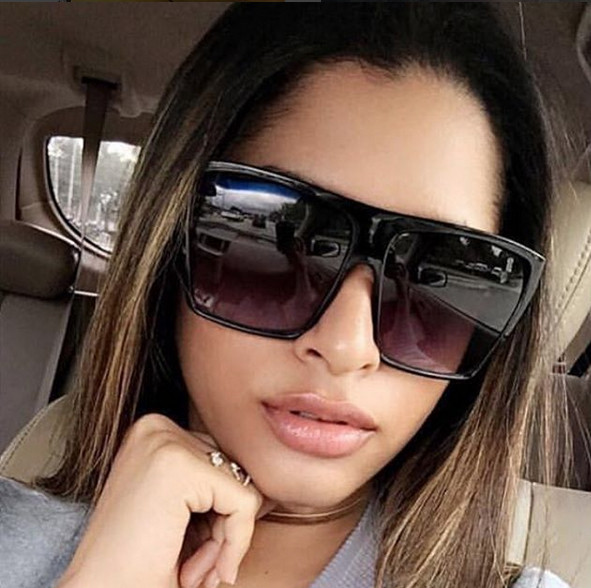 XXL OVERSIZED “Lauren” Women Sunglasses Flat Top Square Shadz Gafas ROSE