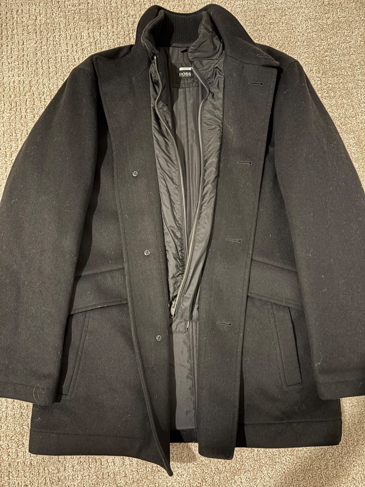 BOSS Coxtan wool-blend topcoat