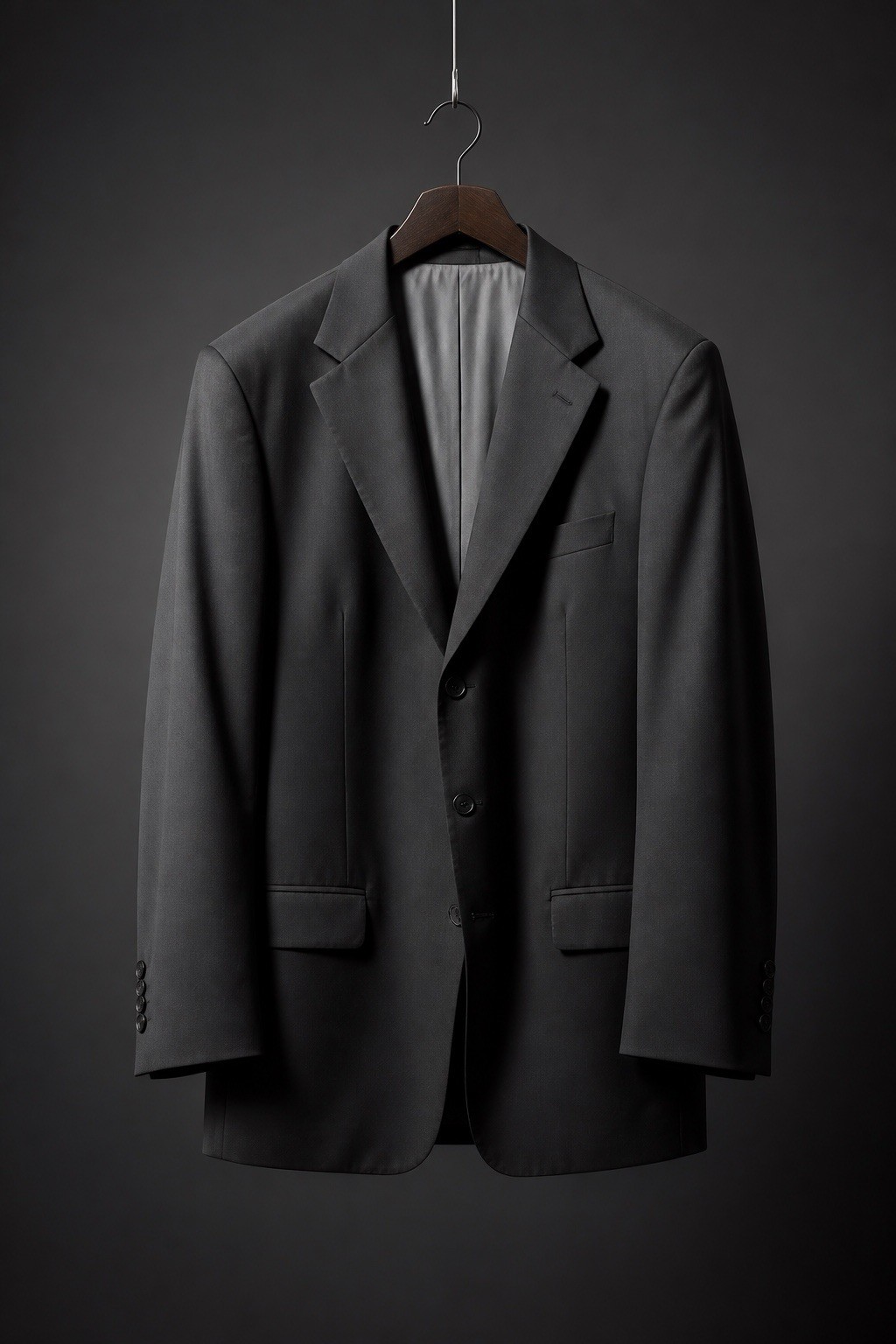 Alfani Men’s Black Solid 1 Piece Suit Jacket L 46 Single-Breasted 3-Button Notch