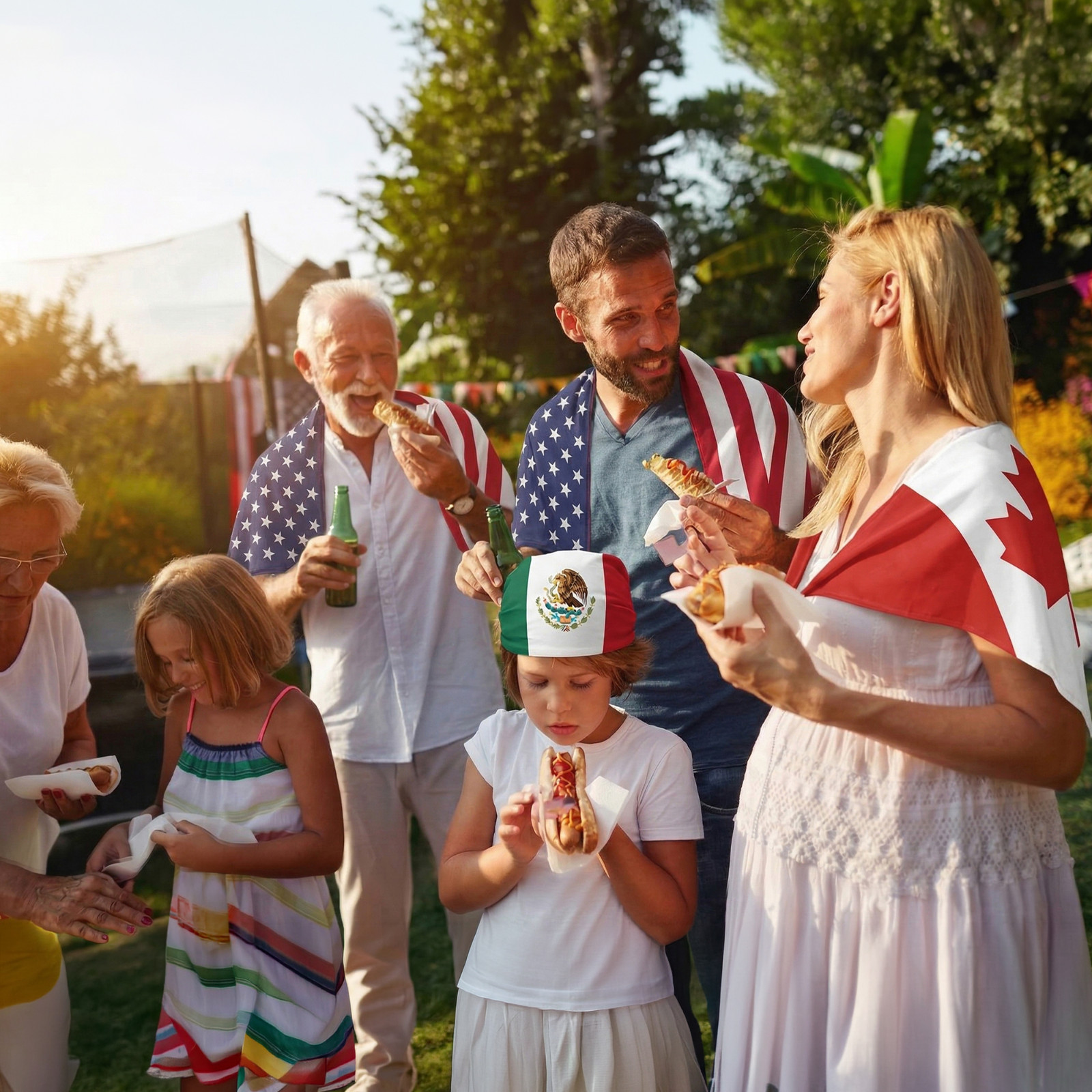 Patriotic USA-Canada-Mexico Flag Bandana, Sports Head Wrap for Soccer Fans